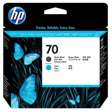 HP 70 (C9404A) printkop mat zwart en cyaan (origineel)