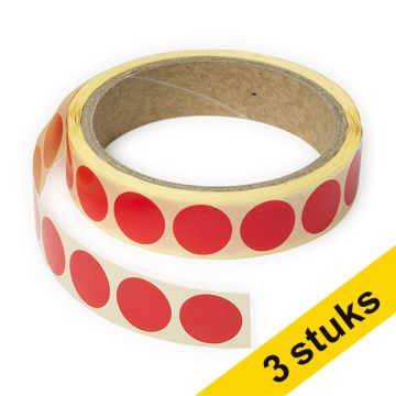 Aanbieding: 3x markeringspunten Ø 18 mm rood (1.000 etiketten op rol)