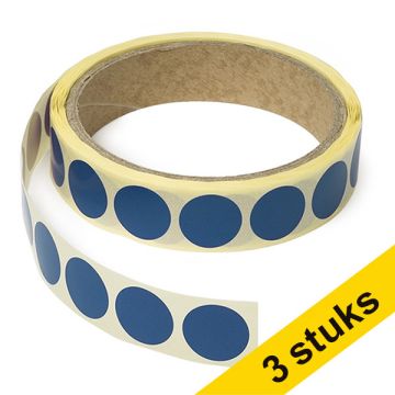 Aanbieding: 3x markeringspunten Ø 18 mm donkerblauw (1.000 etiketten op rol)