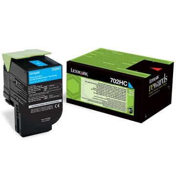 Lexmark 702HC (70C2HC0) toner cyaan hoge capaciteit (origineel)