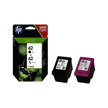 HP 62 (N9J71AE) duo verpakking inktcartridge zwart en kleur (origineel)