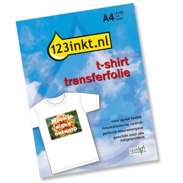 T-shirt transferfolie wit textiel (inhoud 5 vel)