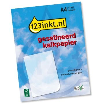 123inkt gesatineerd kalkpapier (overtrekpapier) A4 (12 vel) FSC® Mix 70%