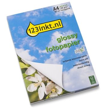 123inkt Glossy hoogglans fotopapier 135 grams A4 (50 vel) FSC® Mix 70%