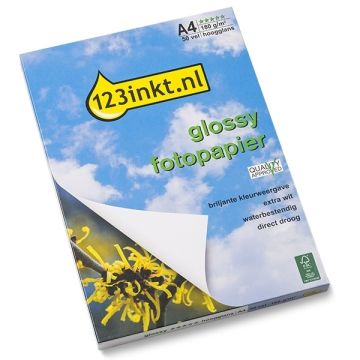 123inkt Glossy hoogglans fotopapier 180 grams A4 (50 vel) FSC® Mix 70%