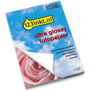 123inkt Ultra Glossy hoogglans fotopapier 300 grams A4 (20 vel)