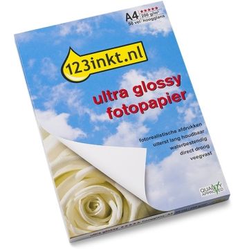 123inkt Ultra Glossy hoogglans fotopapier 200 grams A4 (50 vel)