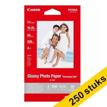 Aanbieding: 5x Canon GP-501 glossy photo paper 170 grams 10 x 15 (50 vel)