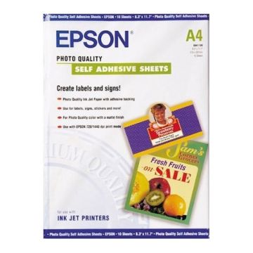 Epson S041106 photo quality zelfklevend inkjet papier 167 grams A4 (10 vel)