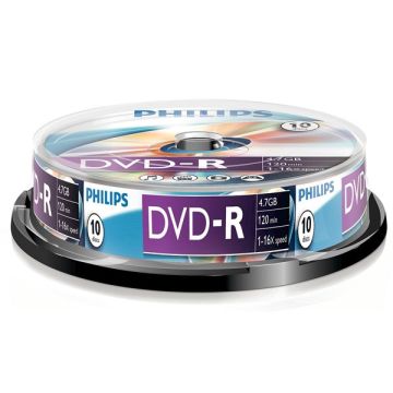 Philips DVD-R 10 stuks in cakebox