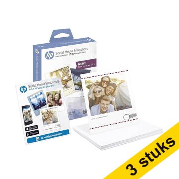 Aanbieding: 3x HP W2G60A social media zelfklevend snapshot paper 265 grams 10 x 13 cm (25 vel)