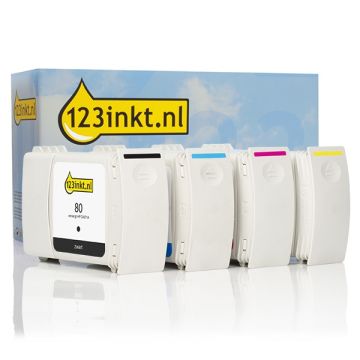 123inkt huismerk vervangt HP 80 multipack zwart + 3 kleuren