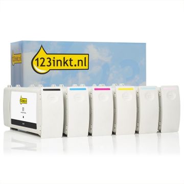 123inkt huismerk vervangt HP 81 multipack zwart + 5 kleuren