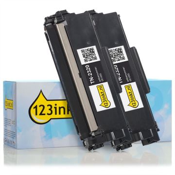 123inkt huismerk vervangt Brother TN-2320 toner zwart hoge capaciteit dubbelpak