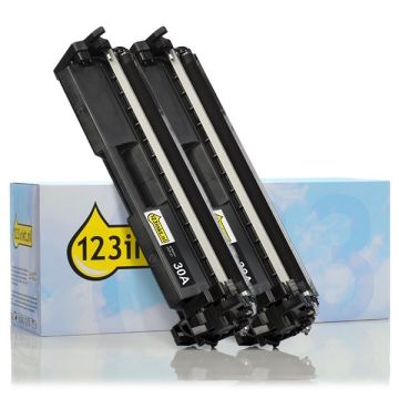 123inkt huismerk vervangt HP 30A (CF230A) toner zwart dubbelpak