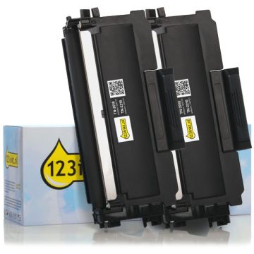 123inkt huismerk vervangt Brother TN-2010 toner zwart dubbelpak