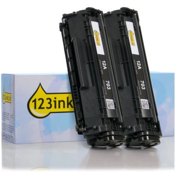 123inkt huismerk vervangt HP 12A (Q2612A) toner zwart dubbelpak