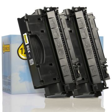 123inkt huismerk vervangt HP 80X (CF280X) toner zwart hoge capaciteit dubbelpak