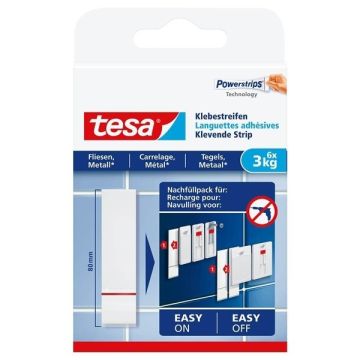 Tesa navulverpakking kleefstrips voor tegels en metaal 3 kg (6 stuks)