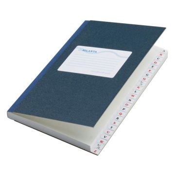 Atlanta notitieboek blauw met A-Z index 165 x 105 mm 192 vel gelinieerd