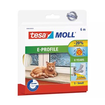 Tesa TesaMoll Classic E-profiel tochtstrip wit 6 m x 9 mm