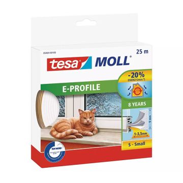 Tesa TesaMoll Classic E-profiel tochtstrip wit 25 m x 9 mm