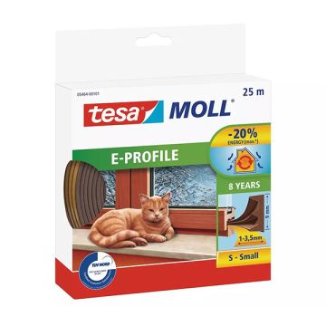 Tesa TesaMoll Classic E-profiel tochtstrip bruin 25 m x 9 mm