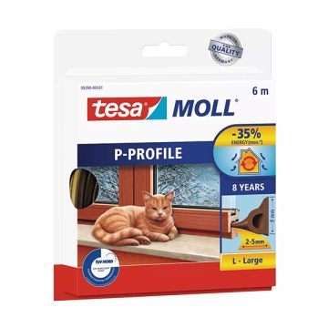 Tesa TesaMoll Classic P-profiel tochtstrip bruin 6 m x 9 mm