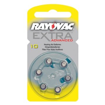 Rayovac extra advanced 10 gehoorapparaat batterij 6 stuks (geel)