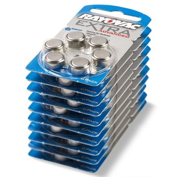 Rayovac extra advanced 675 voordeelpak 60 stuks (blauw)