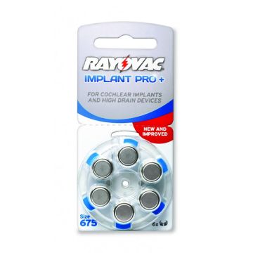 Rayovac Implant pro+ H675 Cochlear batterij 6 stuks