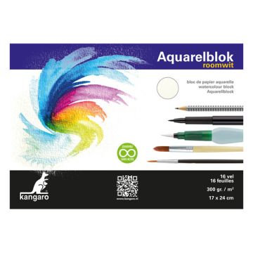 Kangaro aquarelpapier 300 grams 17 x 24 cm roomwit (16 vel)