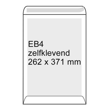 Bordrug envelop wit 262 x 371 mm - EB4 zelfklevend (100 stuks)