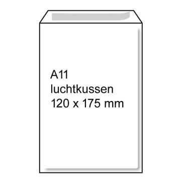 Raadhuis luchtkussen envelop wit 120 x 175 mm - A11 zelfklevend (5 stuks)