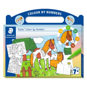 Staedtler kleuren op nummer kleurboek paarden