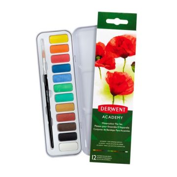 Derwent Academy aquarelverfset (12 kleuren)