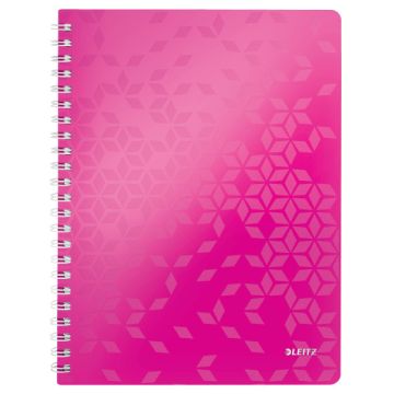 Leitz 4637 WOW collegeblok A4 gelinieerd 80 grams 80 vel roze metallic