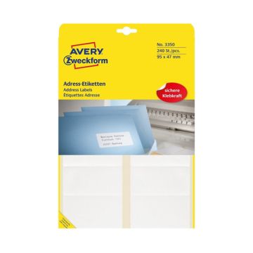 Avery adresetiketten 3350 | 240 stuks | 95 x 47 mm