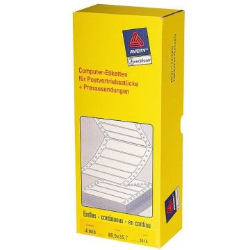 Avery Zweckform 3615 computeretiketten 1 baan 88,9 x 35,7 mm (4000 etiketten)