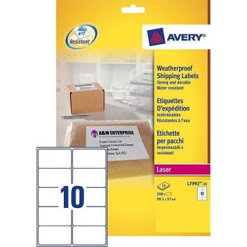 Avery Zweckform L7992-25 ultra-sterke verzendetiketten 99,1 x 57 mm (250 etiketten)