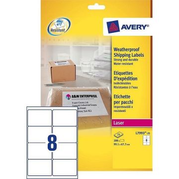 Avery Zweckform L7993-25 ultra-sterke verzendetiketten 99,1 x 67,7 mm (200 etiketten)