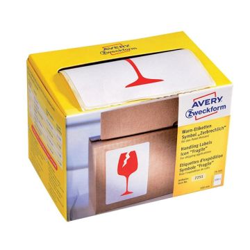 Avery Zweckform 7251 waarschuwingsetiketten Fragile (200 etiketten)