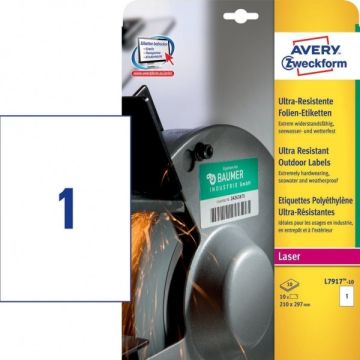 Avery Zweckform L7917-10 ultra-resistente etiketten 210 x 297 mm (10 etiketten)