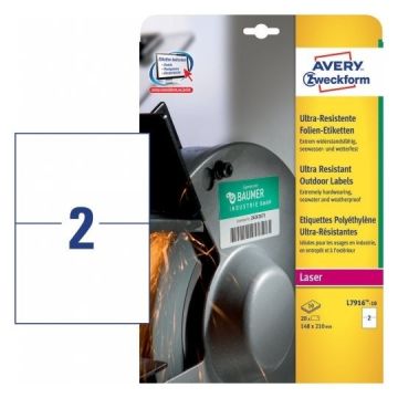 Avery Zweckform L7916-10 ultra-resistente etiketten 210 x 148 mm (20 etiketten)