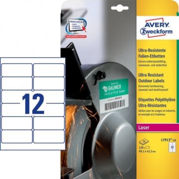 Avery Zweckform L7913-10 ultra-resistente etiketten 99,1 x 42,3 mm (120 etiketten)