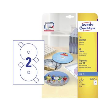 Avery Zweckform J8676-25 cd-etiketten 2 per vel (50 etiketten)