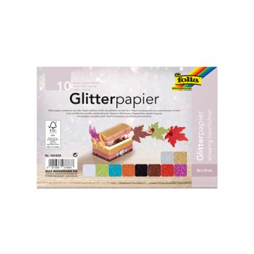 Folia glitterpapier 170 grams 50 x 70 cm (10 vel)