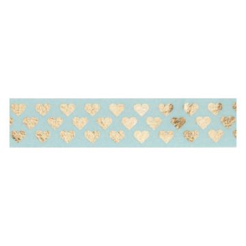 Folia washi tape hartjes goud (15 mm x 5 m)