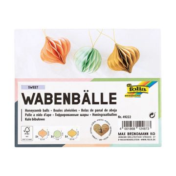 Folia honingraat ballen Sweet (3 stuks)