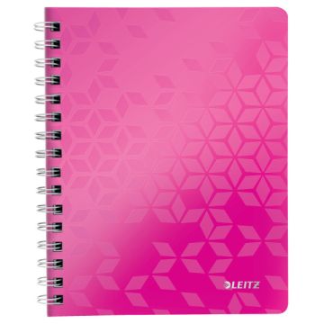 Leitz 4641 WOW collegeblok A5 geruit 80 grams 80 vel roze metallic